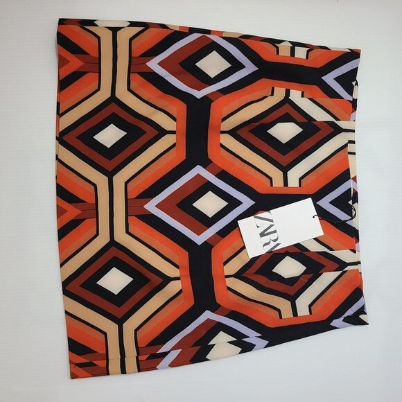 ZARA HIGH-WAIST PRINTED SKIRT ORANGE | 2396/066 SIZE M - Picture 14 of 14